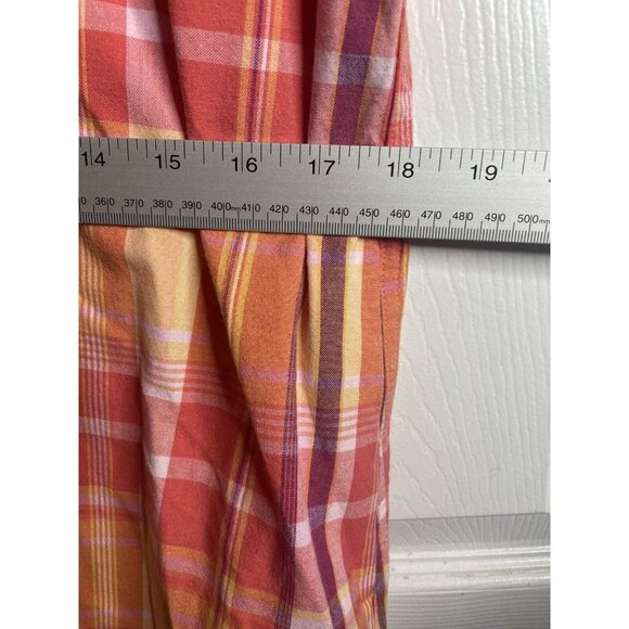 Talbots Dress Women’s 8 Pink Plaid Sleeveless Popover Sheath Button Front - Picture 4 of 6